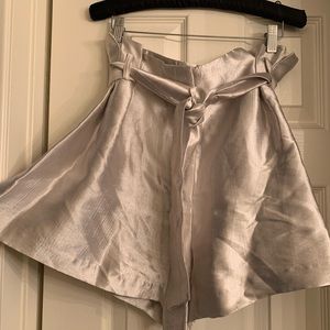 Zara silver paper bag shorts